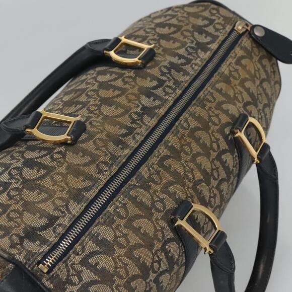 DIOR Trotter Canvas Boston Bag Navy Gold - Picture 6 of 12